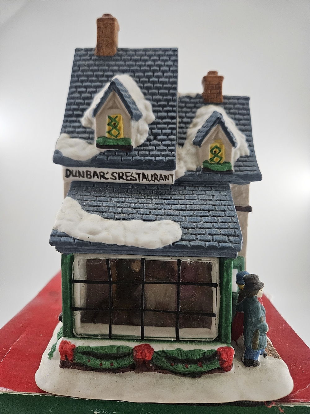 Santa's Trim Shoppe Porcelain Lighted Dunbar's Restaurant Vtg Zellers